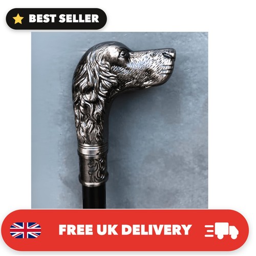 Vintage dog head walking stick - head,