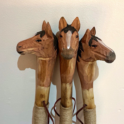 Wooden hiking walking stick - wooden,