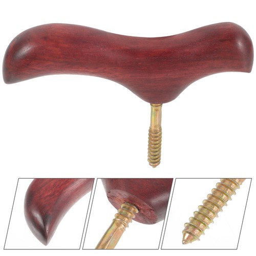 Hand sanded brown wood cane - hand,