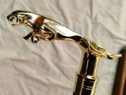 Antique brass jaguar handle - brass,