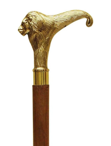 Lion head walking cane solid - lion,