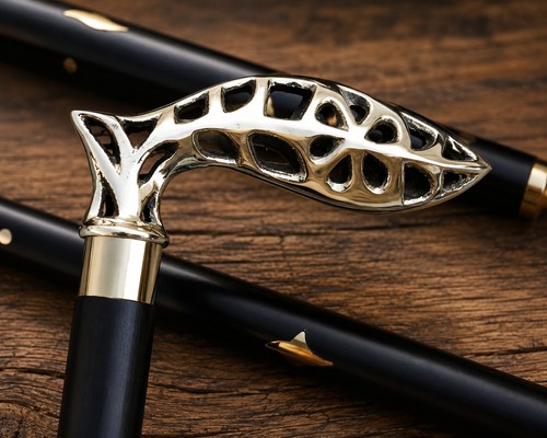 Luxury brass leaf handle - brass,