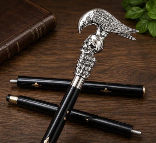 Victorian style raven skull - raven,