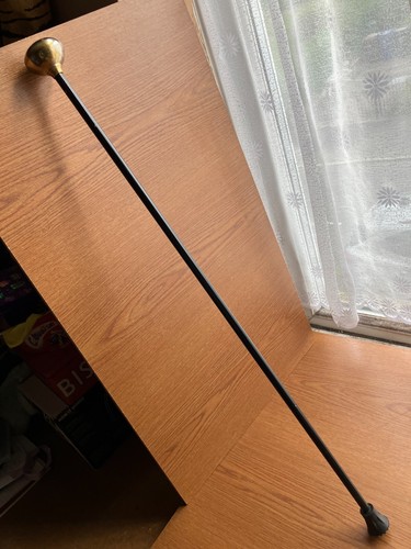 Walking stick cane with brass - with,