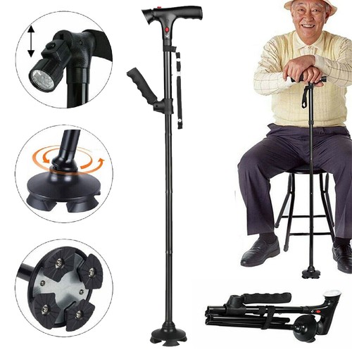 Senior folding walking stick - folding,