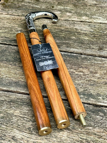 Silver derby handle wooden - silver,
