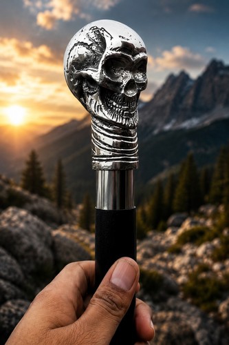 Luxury skull head walking cane - head,