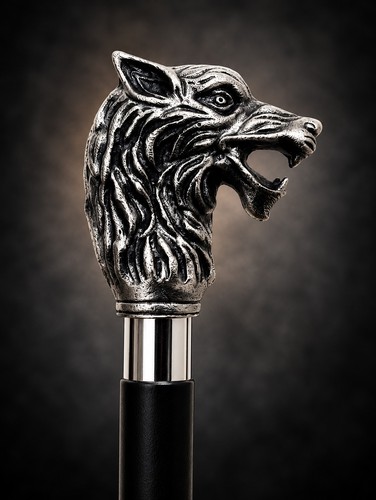 Wolf head walking cane - walking,