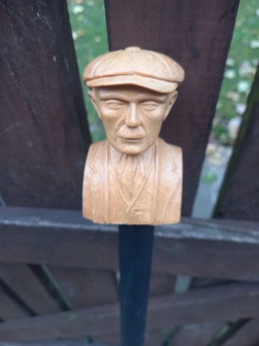 Signed carved wood handle a - handle,