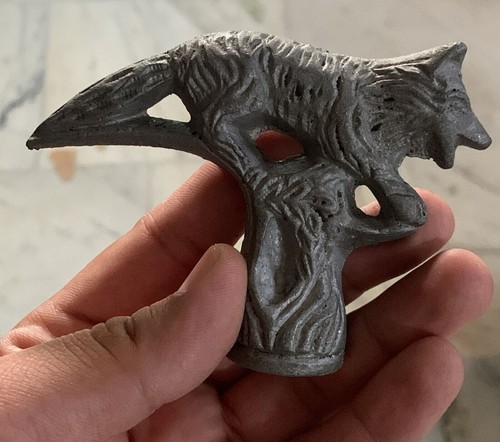 Solid brass wolf - solid, head