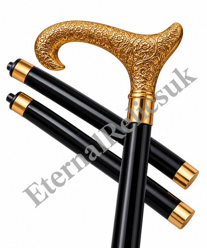 Black gold floral walking - &,